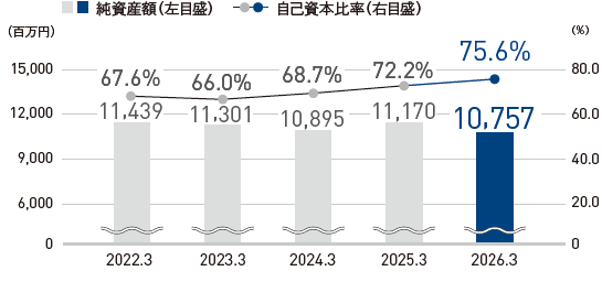 グラフ：純資産額／自己資本比率